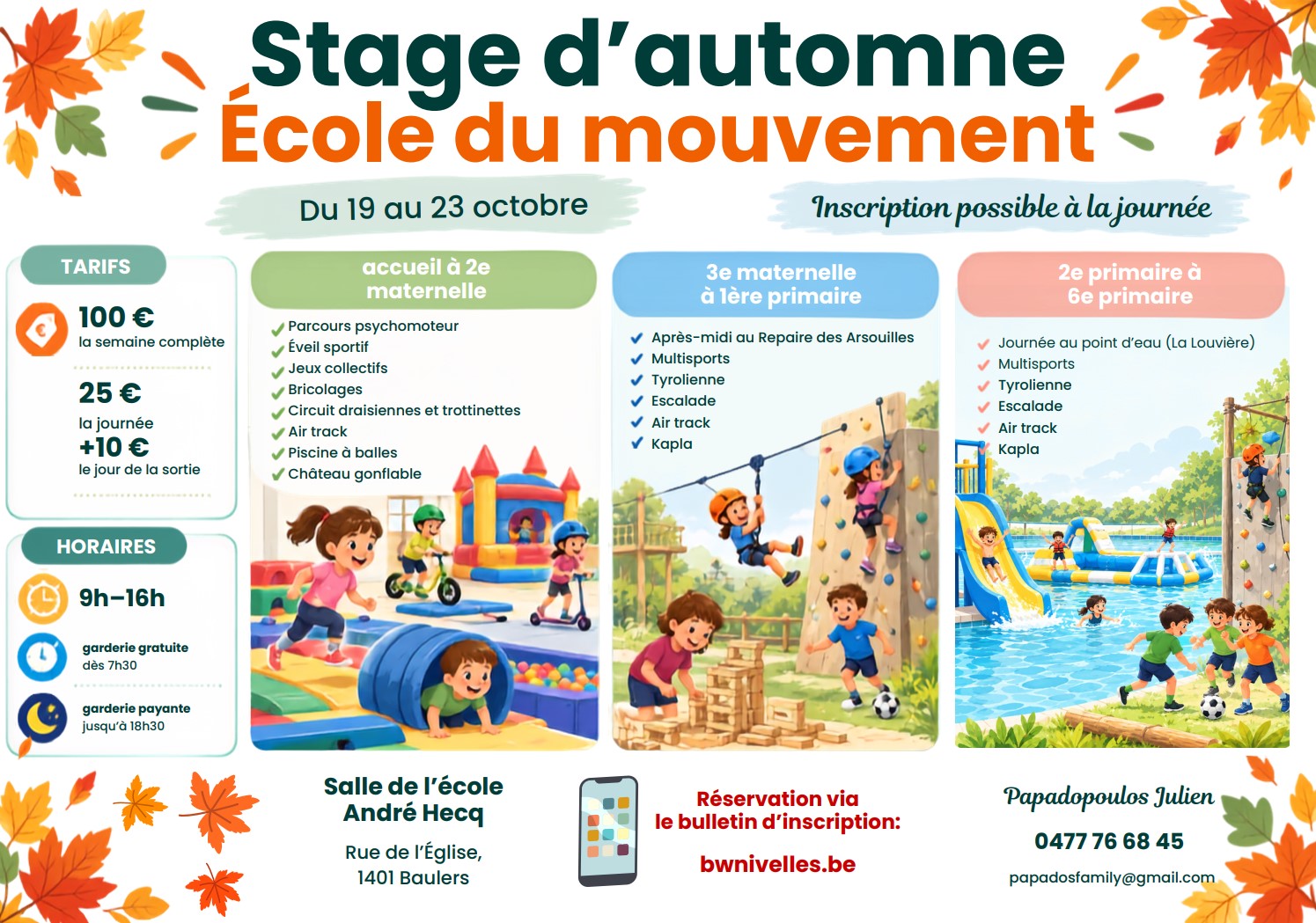 Affiche du stage d’automne 2026